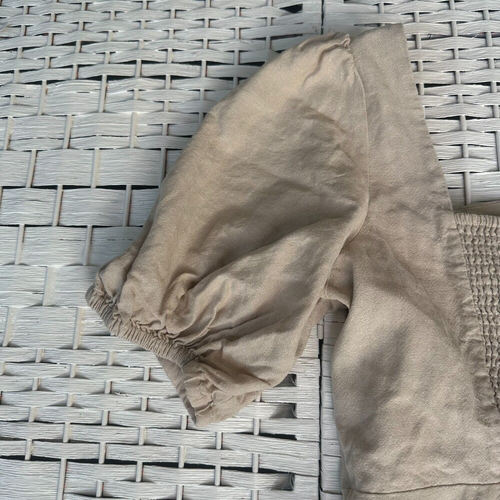 Linen Cottagecore Women's Beige Dress XL Old Navy - Picture 5 of 9